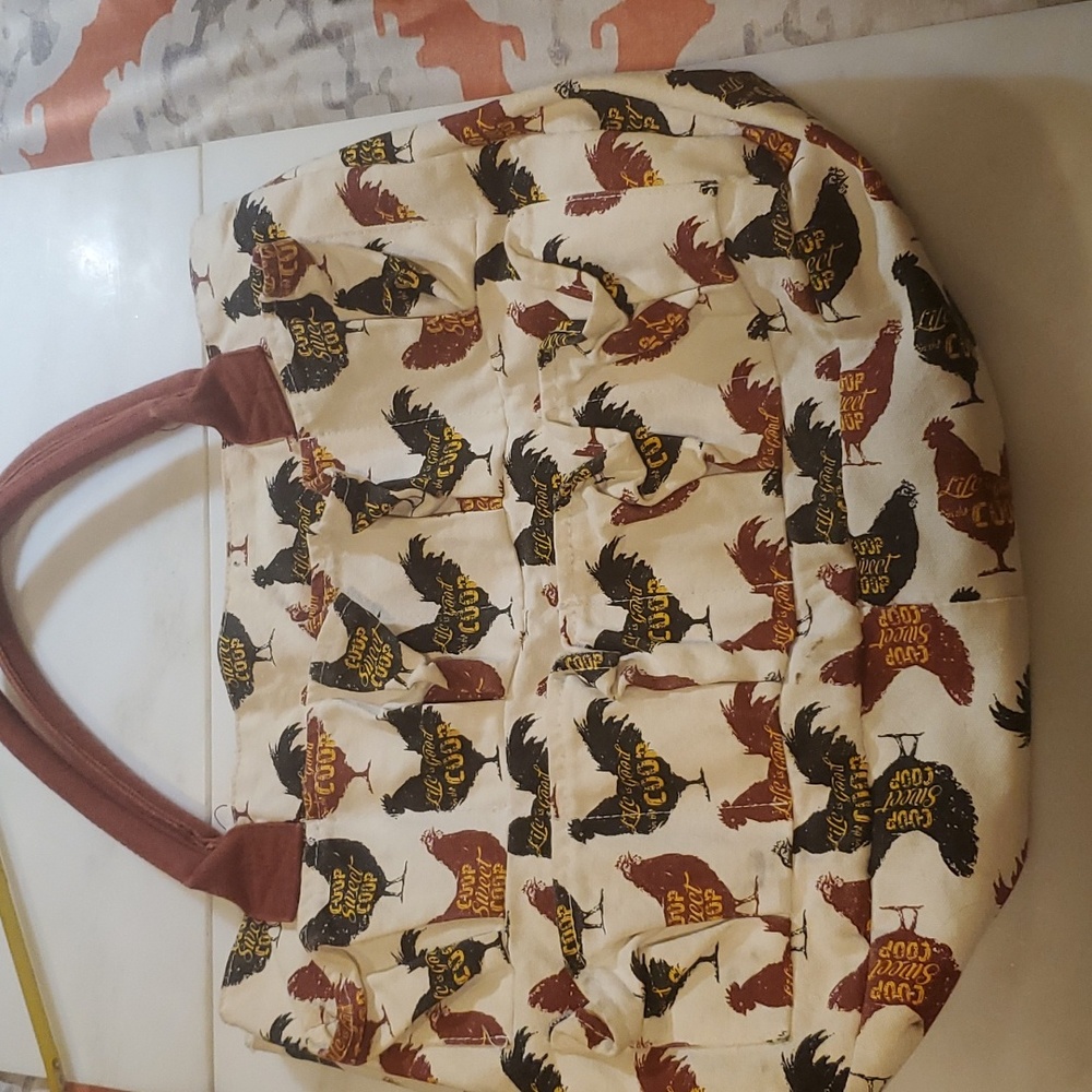 Bella bug egg collection bag with chickens